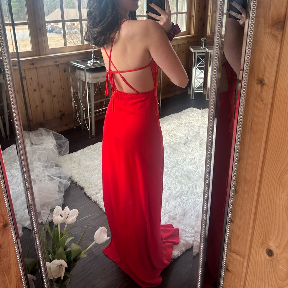 NWT red backless maxi dress PLT